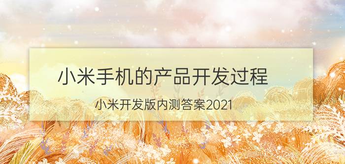 小米手机的产品开发过程 小米开发版内测答案2021？